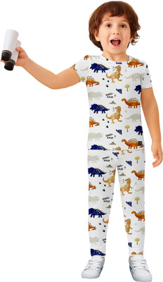Dholakiya Empire Vibe LLP Boys & Girls Casual T-shirt Pyjama(Multicolor)