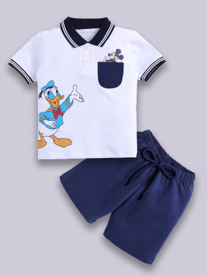 SmartRAHO Boys Casual T-shirt Shorts(NAVY ALL)