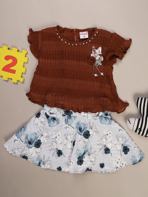 V-MART Baby Girls Casual Dress Legging(Brown)