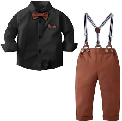 SHREE RIDDHI FASHION Baby Boys Casual Shirt Shorts(Black1)