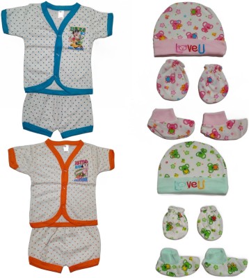 R Dresses Baby Boys & Baby Girls Casual Cap Mitten, Dress, Bootie(Multicolor)