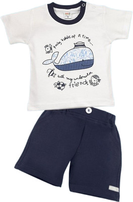 Pompidou Baby Boys Casual T-shirt Pant(Blue)