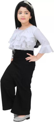 Larmika Girls Barbie Party(Festive) Top Pant(Black)