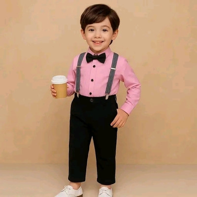 Bleckz Someck Boys Party(Festive) Shirt Pant(Pink)