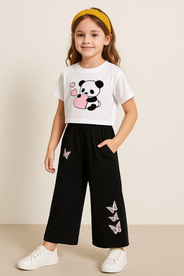 Bellame Girls Kung Fu Panda Casual T-shirt Pyjama(Multicolor 6)
