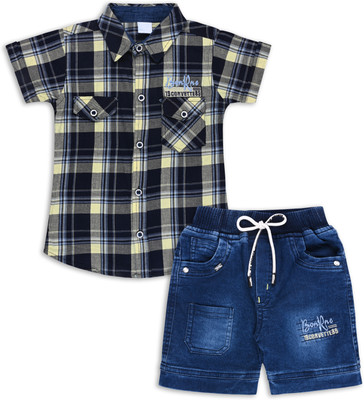 Silver Kraft Boys Casual Shirt Shorts(Yellow)