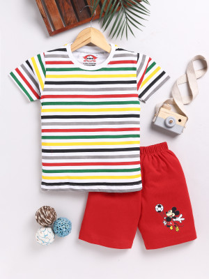 LITTLE FIGHTER Boys Casual T-shirt Shorts(Multi7)