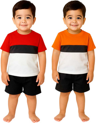 SEGRO Baby Boys & Baby Girls Casual T-shirt Shorts(RED, ORANGE)