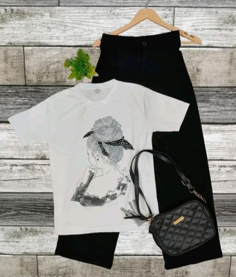 ROYALS ICEBURG Girls Casual T-shirt Pant(Black)