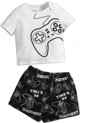 SHREE SHYAM TEXTILE Baby Boys & Baby Girls Casual T-shirt Shorts(Black)