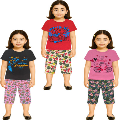 NK TRENDZ Girls Casual Pyjama Capri(MULTICOLOR_13)
