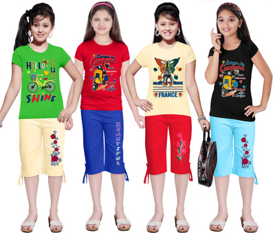 KS KOARRA Girls Casual T-shirt Track Pants(175 MULTICOLOURRS)