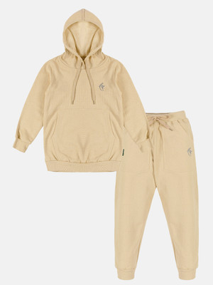KiddoPanti Boys & Girls Casual Sweatshirt Track Pants(Beige)