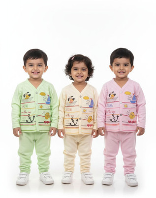 Eon Baby Boys & Baby Girls Casual T-shirt Pant(Multicolored)