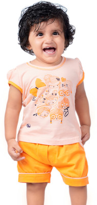 Yellowtoons Girls Casual T-shirt Shorts(Multi)