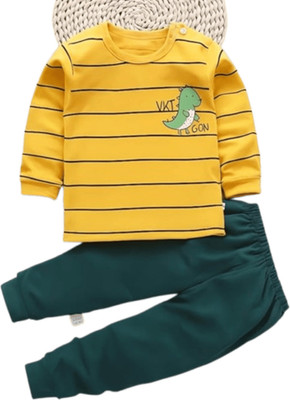 NIID FASHION Baby Boys & Baby Girls Casual Sweatshirt Pant(MUSTARD GREEN)