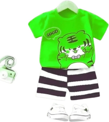 CALCUTTA FASHION Baby Boys & Baby Girls Casual T-shirt Shorts(GREEN)