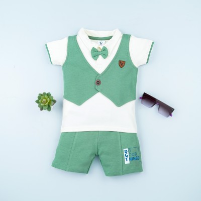 Macitoz Baby Boys Party(Festive) T-shirt Shorts(Loden Frost)