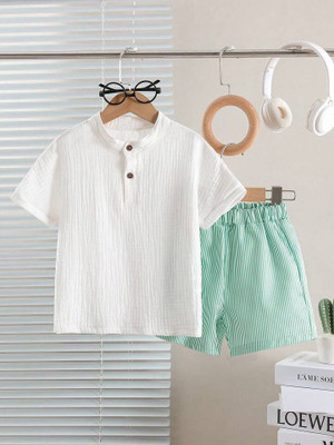 THESAT Baby Boys & Baby Girls Casual Kurta Shorts(GREEN)