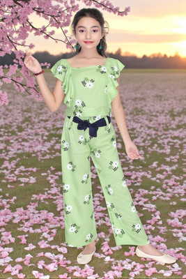 Smuktar garments Baby Girls Casual Top Pant(GREEN)