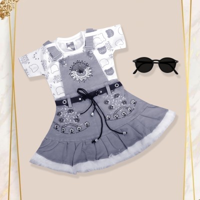 STAJMINADRESSES Baby Girls Party(Festive) Top Skirt(grey)