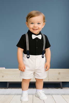 KRIYU CREATION Boys Party(Festive) Shirt Shorts(BLACK)