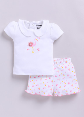 Smart Baby Baby Boys Casual T-shirt Shorts(White)