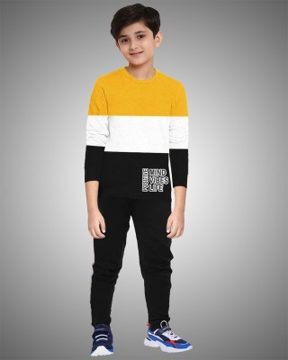 Azy Fabrics Boys & Girls Casual T-shirt Track Pants(Yellow)