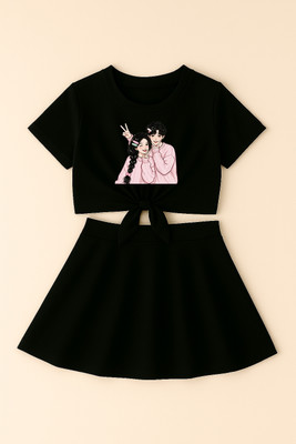 Shree shyam enterprises Girls Casual Top Skirt(Black)