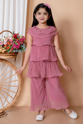 kidorani Girls Party(Festive) Top Pant(Pink)