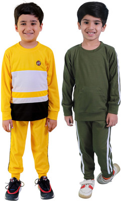 Chandrika Boys Casual T-shirt Trouser(MEHENDI_YELLOW)
