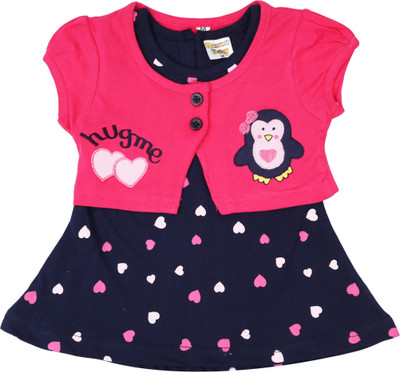 NammaBaby Baby Girls Casual Dress Dress(Pink)
