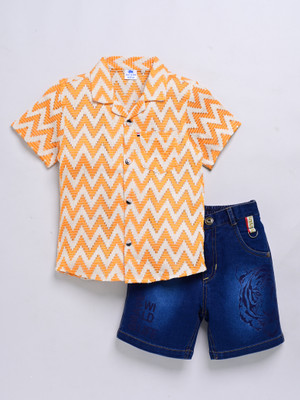 Dear to dad Baby Boys Casual T-shirt Shorts(Yellow-Wild)