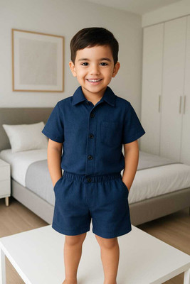DABHI Baby Boys & Baby Girls Casual Shirt Shorts(BLUE)