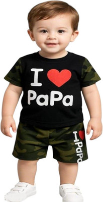 Cutevibe Baby Boys & Baby Girls Party(Festive) T-shirt Shorts(Army print)