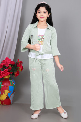 firstchoice creation Girls Party(Festive) Top Pant(Green)