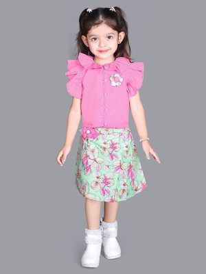 SOULSHINE Girls Casual Top Skirt(Pink)