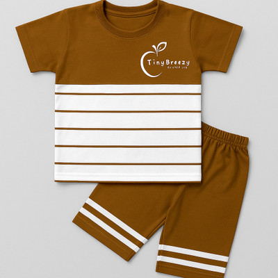 StyleDust Baby Boys & Baby Girls Daisy Casual T-shirt Capri(Brown)