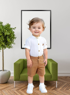 RIYANSHI Boys Casual Shirt Pant(Brown)