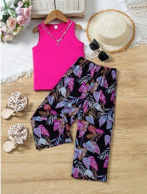 ER LIFE STYLE Baby Girls Casual Top Pant(Pink)