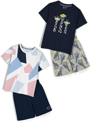 Hellcat Girls Casual T-shirt Shorts(White2/Navy2)