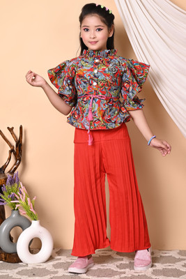 INGEEL CREATION Girls Party(Festive) Top Pyjama(Red)