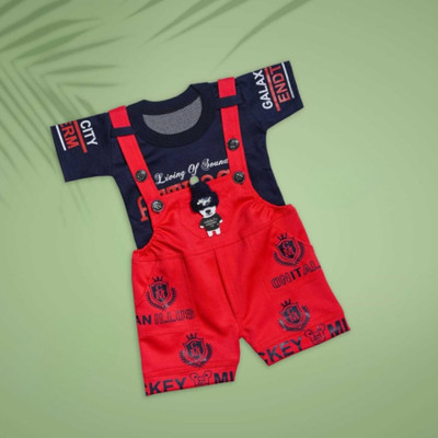 MARUF DRESSES Baby Boys & Baby Girls Party(Festive) Dungaree Dungaree(Red)