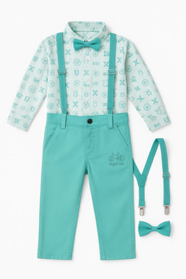 GOGI Boys Party(Festive) Shirt Pant, Suspenders, Bow Tie(Mint Green)