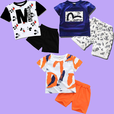 Lofn Baby Boys & Baby Girls Casual T-shirt Shorts(Multicolor)