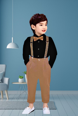 KRIYU CREATION Baby Boys Party(Festive) Shirt Pant(Black)