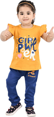 HENA TEXTILE Baby Girls Casual Top Pant(YELLOW)