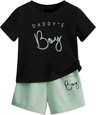 INDHRANI TEXTILES Baby Boys Casual T-shirt Shorts(Pista)