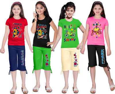 KS KOARRA Girls Casual T-shirt Track Pants(184 MULTICOLOURRS)