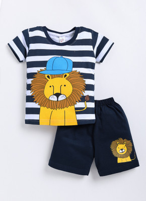 IcePie Baby Boys Casual T-shirt Shorts(Navy)